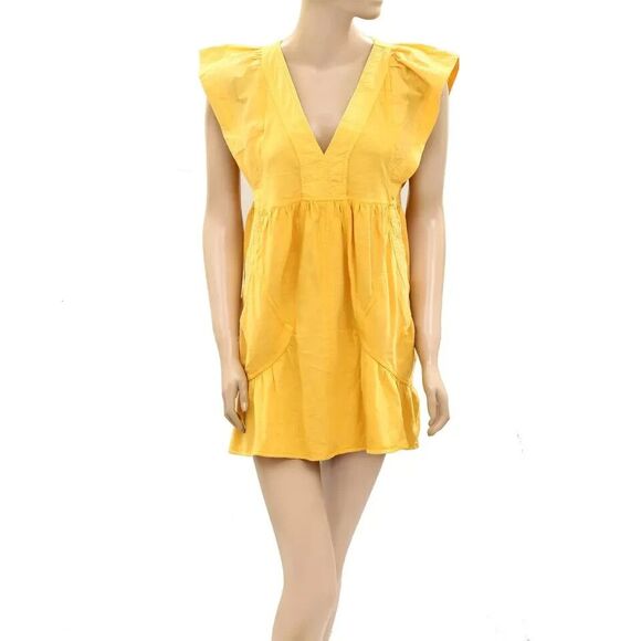 Daily Practice by Anthropologie Short-Sleeve Mini Dress Cotton Cutout L 273720 - Picture 4 of 7